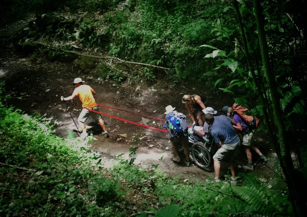 Justin Skeesuck Being Pulled Across A River
