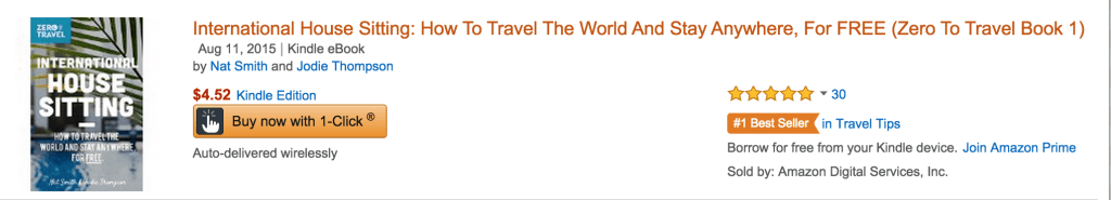A screenshot of our travel ebook on Amazon