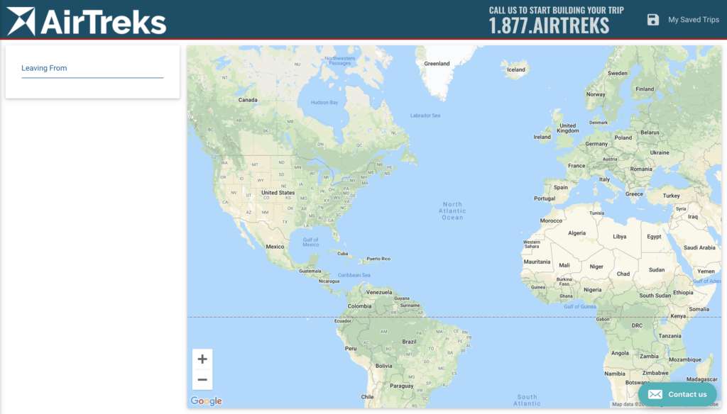 AirTreks' around the world trip planner tool