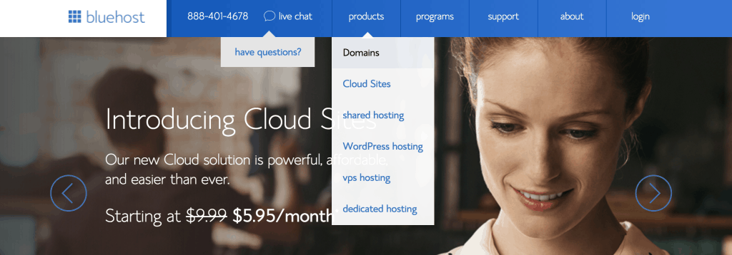 I suggest Bluehost to buy your travel blog domain