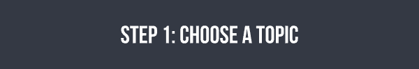 Step 1 - choose a topic for your travel blog