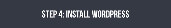 Step 4 - install wordpress onto your travel blog