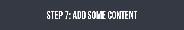 Step 7 - add some content to your travel blog